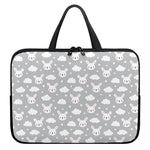 Rabbit And Cloud Pattern Print Laptop Sleeve With Handle