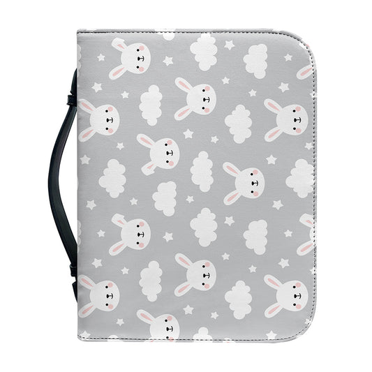 Rabbit And Cloud Pattern Print Leather Bible Cover