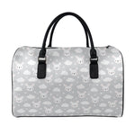 Rabbit And Cloud Pattern Print Leather Duffle Bag