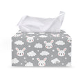 Rabbit And Cloud Pattern Print Leather Tissue Box Cover
