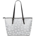 Rabbit And Cloud Pattern Print Leather Tote Bag With Zipper