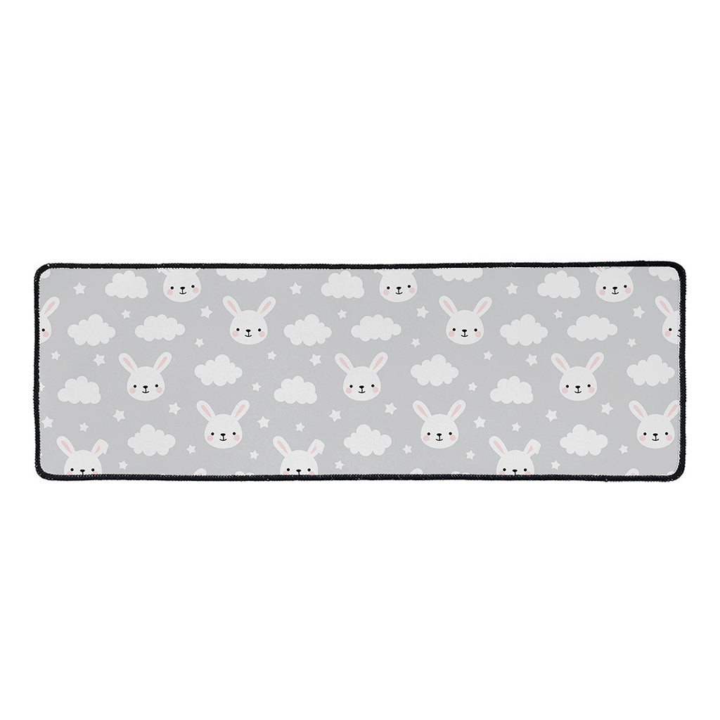 Rabbit And Cloud Pattern Print Long Kitchen Mat