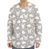 Rabbit And Cloud Pattern Print Long Sleeve Baseball Jersey