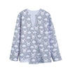 Rabbit And Cloud Pattern Print Long Sleeve Short Coat