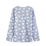 Rabbit And Cloud Pattern Print Long Sleeve Short Coat