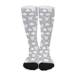 Rabbit And Cloud Pattern Print Long Socks