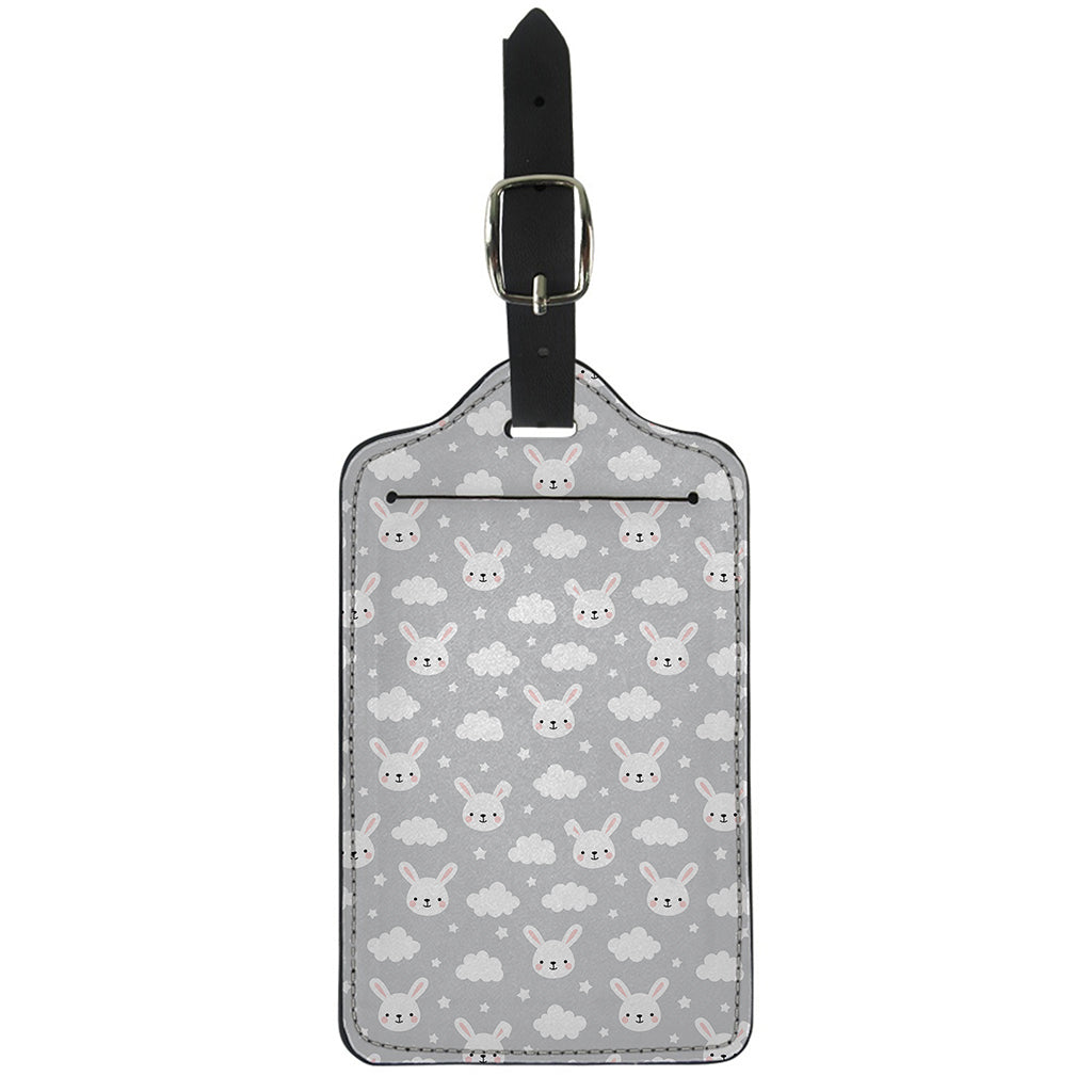 Rabbit And Cloud Pattern Print Luggage Tag