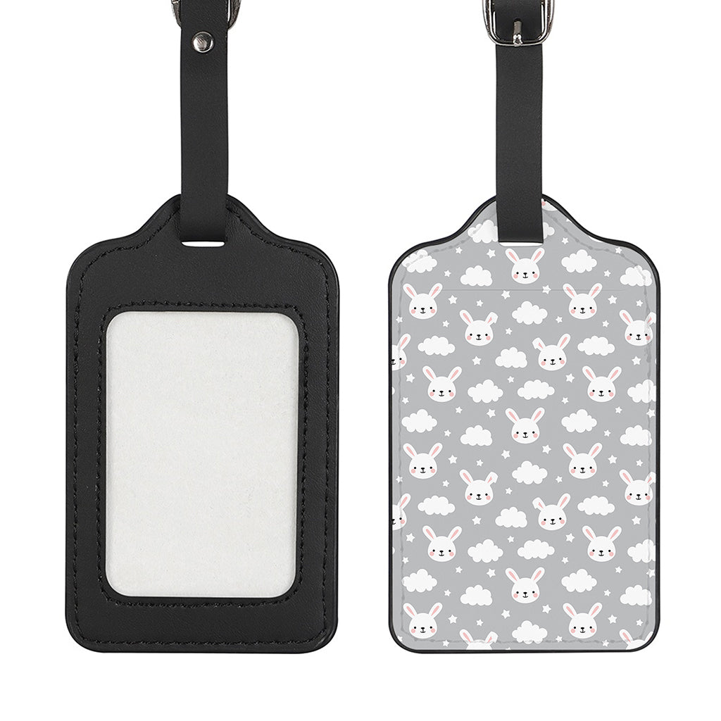 Rabbit And Cloud Pattern Print Luggage Tag