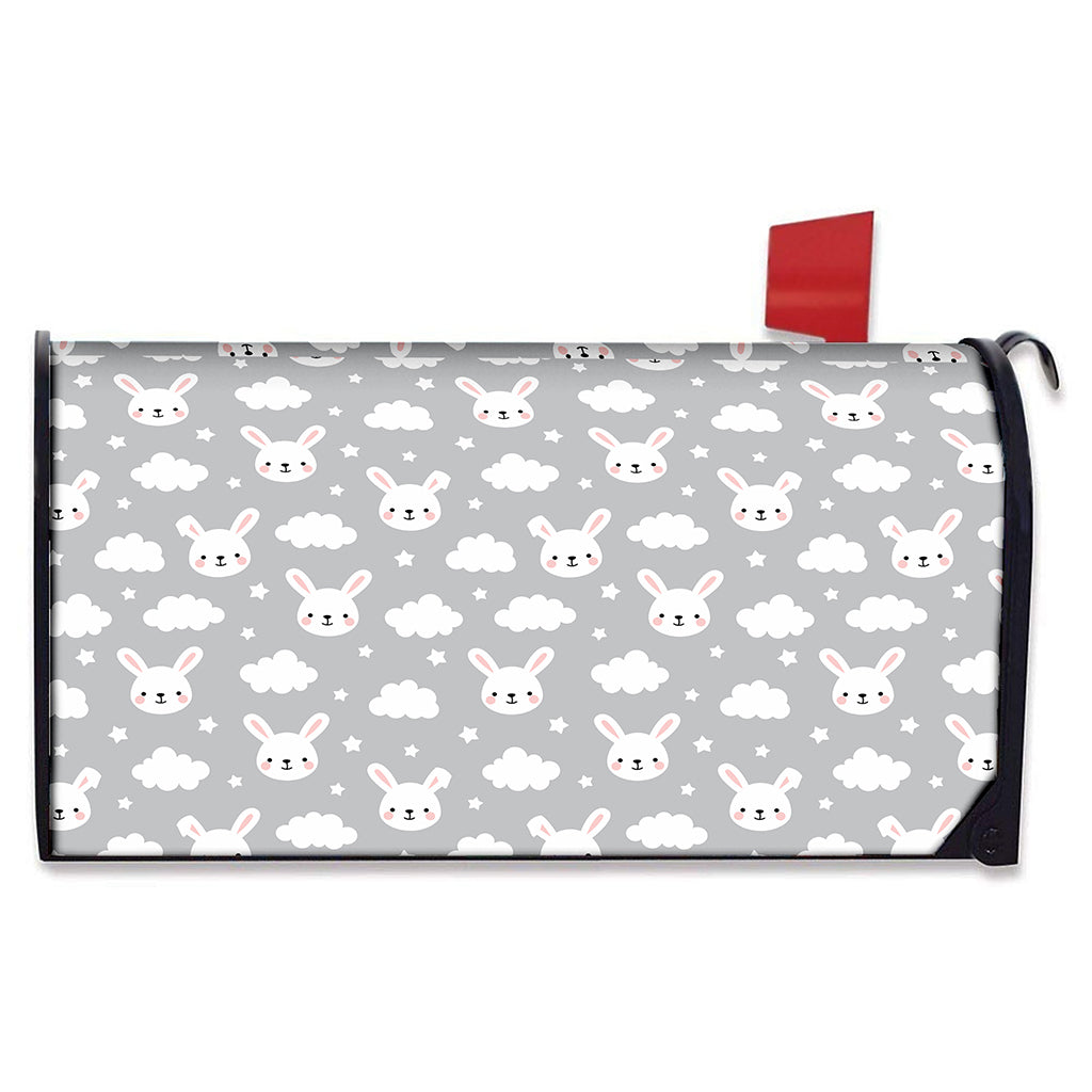 Rabbit And Cloud Pattern Print Mailbox Cover
