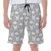 Rabbit And Cloud Pattern Print Men's Beach Shorts