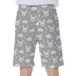 Rabbit And Cloud Pattern Print Men's Beach Shorts