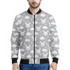 Rabbit And Cloud Pattern Print Men's Bomber Jacket