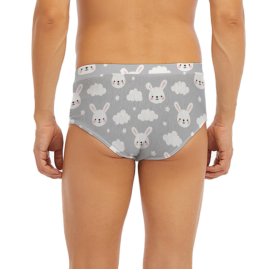 Rabbit And Cloud Pattern Print Men's Briefs