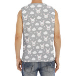 Rabbit And Cloud Pattern Print Men's Fitness Tank Top