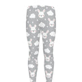 Rabbit And Cloud Pattern Print Men's Leggings