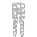 Rabbit And Cloud Pattern Print Men's leggings