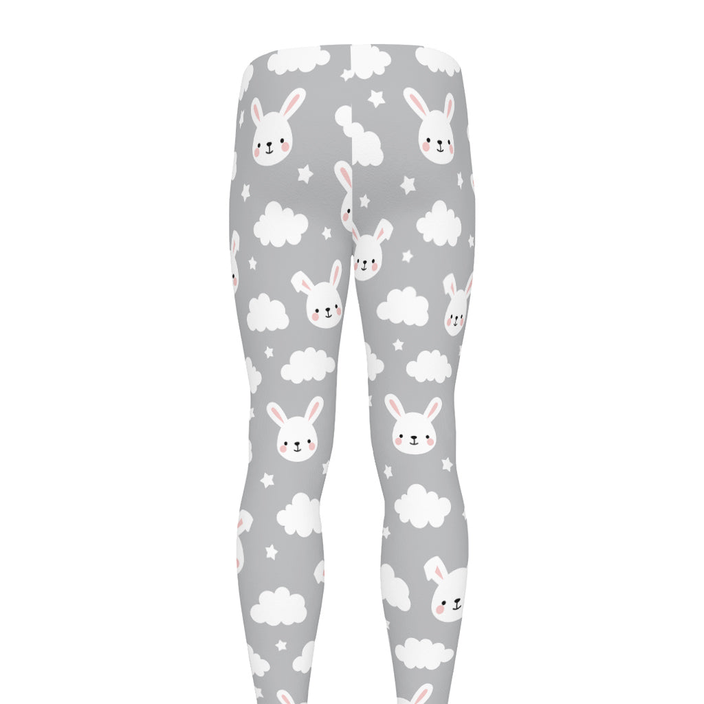 Rabbit And Cloud Pattern Print Men's leggings