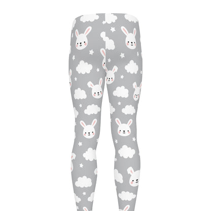 Rabbit And Cloud Pattern Print Men's leggings