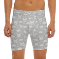 Rabbit And Cloud Pattern Print Men's Long Boxer Briefs