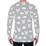Rabbit And Cloud Pattern Print Men's Long Sleeve T-Shirt