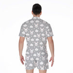 Rabbit And Cloud Pattern Print Men's Rompers