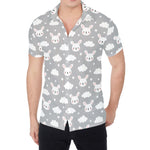 Rabbit And Cloud Pattern Print Men's Shirt