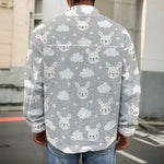 Rabbit And Cloud Pattern Print Men's Shirt Jacket