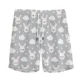 Rabbit And Cloud Pattern Print Men's Athletic Shorts