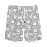 Rabbit And Cloud Pattern Print Men's Sports Shorts