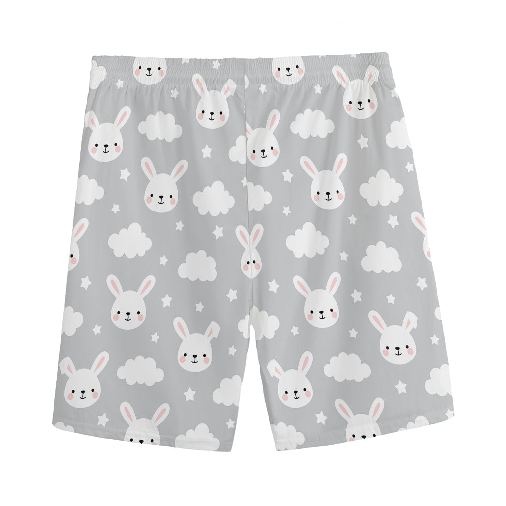 Rabbit And Cloud Pattern Print Men's Sports Shorts