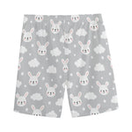 Rabbit And Cloud Pattern Print Men's Sports Shorts