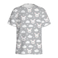 Rabbit And Cloud Pattern Print Men's Athletic T-Shirt