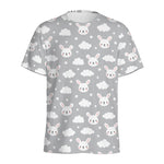 Rabbit And Cloud Pattern Print Men's Sports T-Shirt