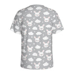 Rabbit And Cloud Pattern Print Men's Sports T-Shirt