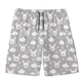 Rabbit And Cloud Pattern Print Men's Swim Trunks