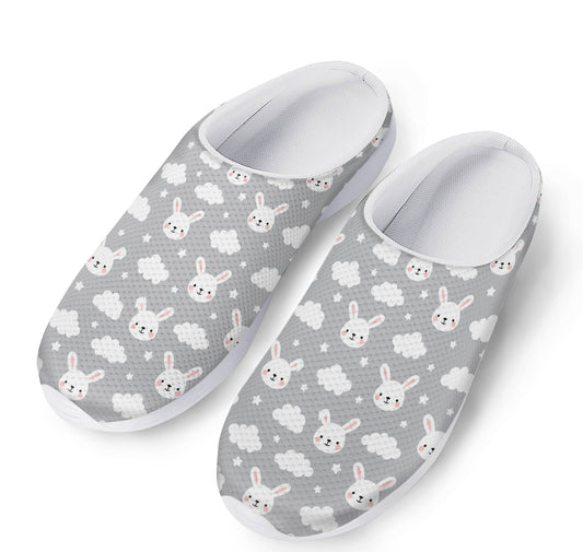 Rabbit And Cloud Pattern Print Mesh Casual Shoes