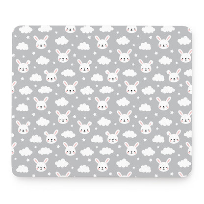 Rabbit And Cloud Pattern Print Mouse Pad