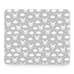 Rabbit And Cloud Pattern Print Mouse Pad