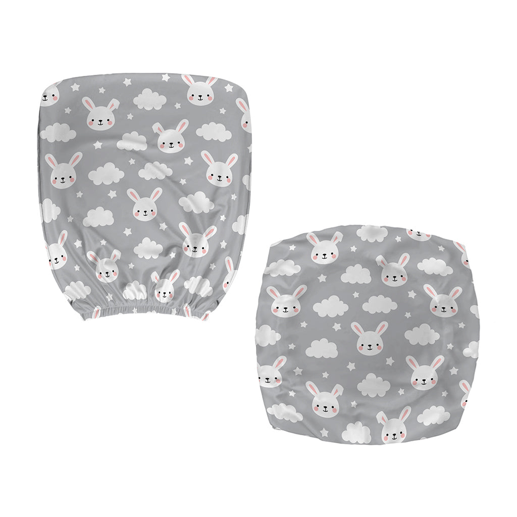 Rabbit And Cloud Pattern Print Office Chair Cover