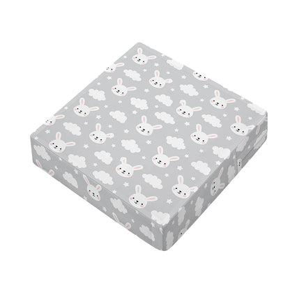 Rabbit And Cloud Pattern Print Outdoor Seat Cushion Cover
