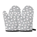 Rabbit And Cloud Pattern Print Oven Mitts