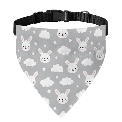 Rabbit And Cloud Pattern Print Over The Collar Dog Bandana