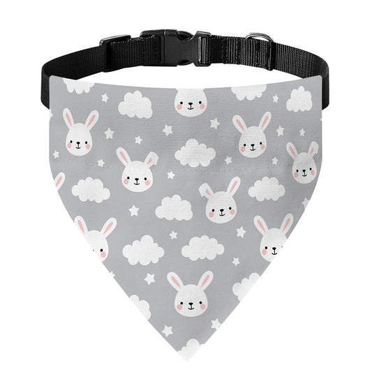 Rabbit And Cloud Pattern Print Over The Collar Dog Bandana