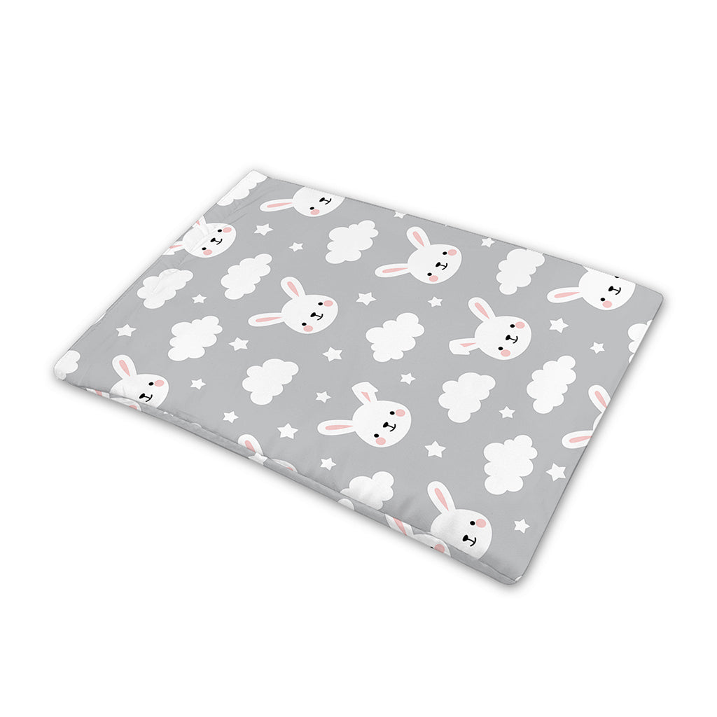 Rabbit And Cloud Pattern Print Pet Cooling Mat Cover