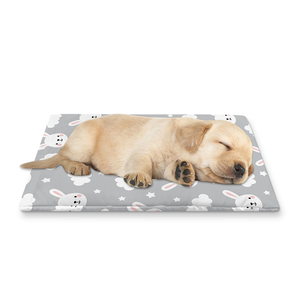 Rabbit And Cloud Pattern Print Pet Cooling Mat Cover