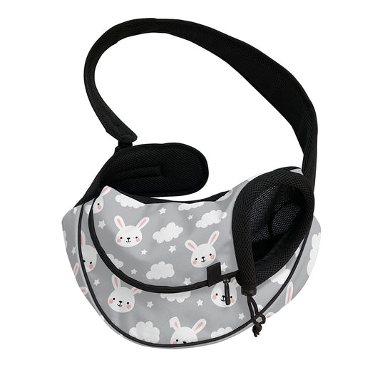 Rabbit And Cloud Pattern Print Pet Sling Carrier