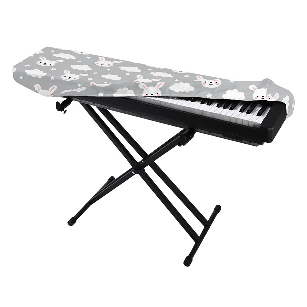 Rabbit And Cloud Pattern Print Piano Keyboard Cover