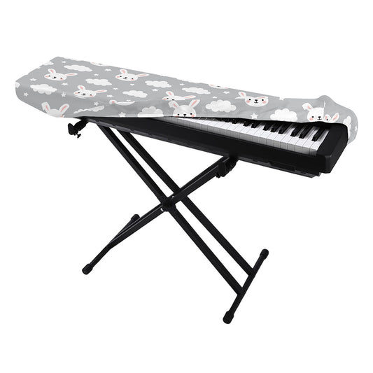 Rabbit And Cloud Pattern Print Piano Keyboard Cover