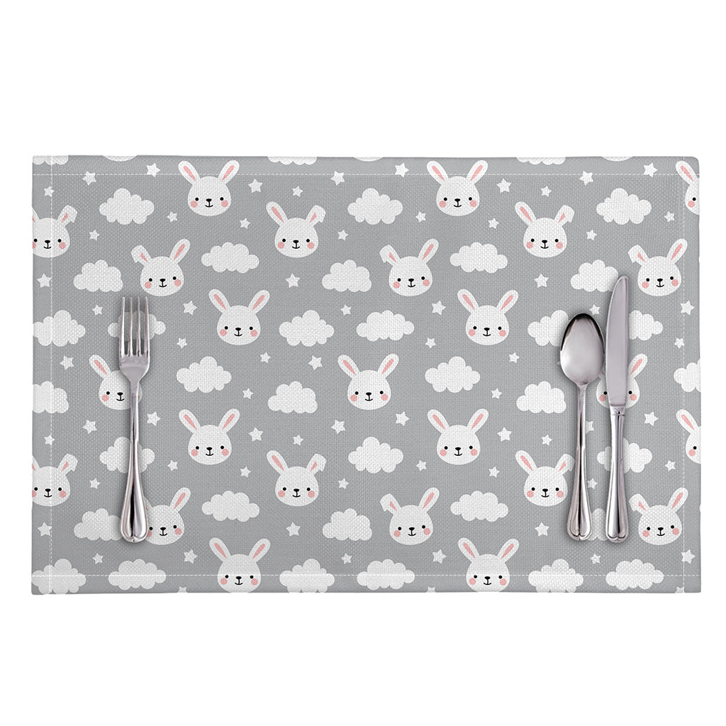 Rabbit And Cloud Pattern Print Placemat