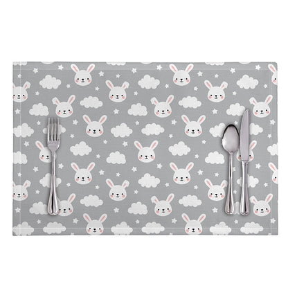 Rabbit And Cloud Pattern Print Placemat